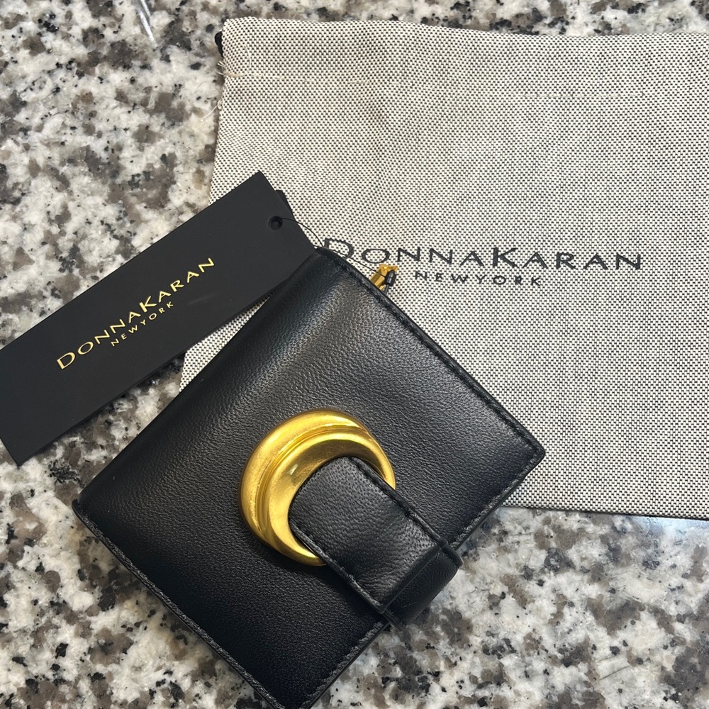 Donna Karan Black Wallet with Gold Accent